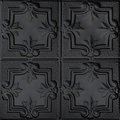 From Plain To Beautiful In Hours Antoinette 2 ft. x 2 ft.  Tin Style Nail Up Ceiling Tile in Satin Black (48 sq. ft./case), 12PK SKPC321-bk-24x24-N-12